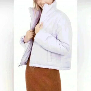 Celebrity Pink Womens Junior Lavender Cropped Winter Puffer Coat size XL NWOT